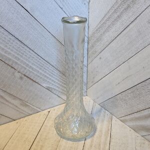 Vintage Clear Glass Decorative Vase Milk Glass Style
